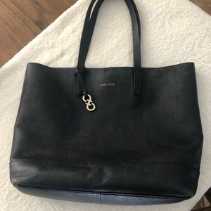 Cole Haan pebbled black leather tote